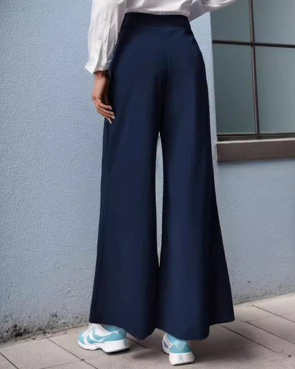 European And American Trousers Lace Up Commute Style High Waist