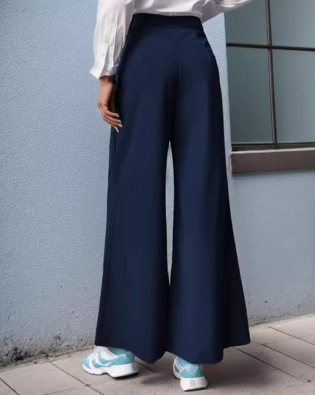 European And American Trousers Lace Up Commute Style High Waist