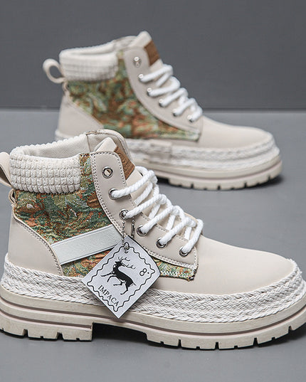 Men's Casual All-match Worker Boot High-top Shoes