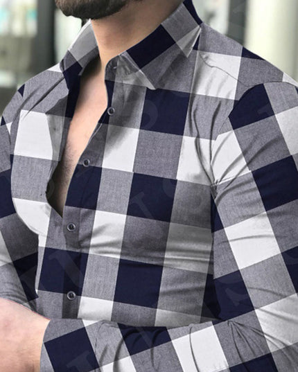 European And American Men's Long-sleeved Shirt Printing