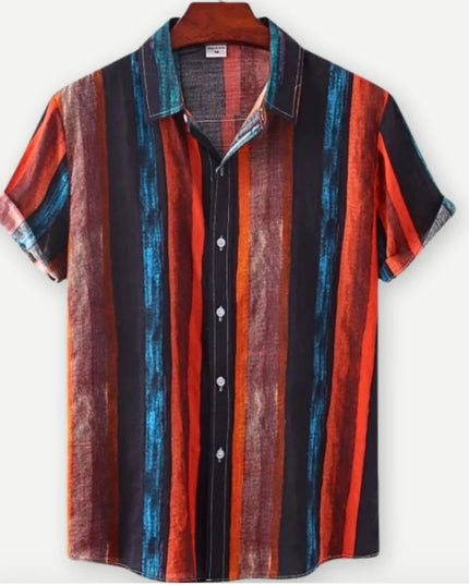 Hawaiian Printing Lapel Short Sleeve Shirt