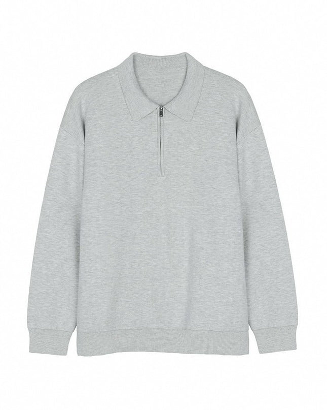 Korean Style Niche Casual Polo Collar Knitwear Sweater For Men