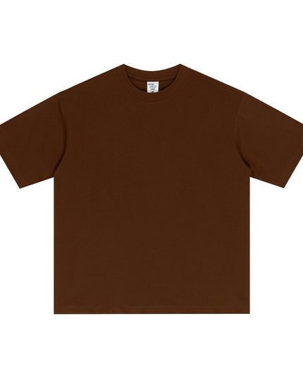 Street Long-staple Cotton Solid Color Short Sleeve