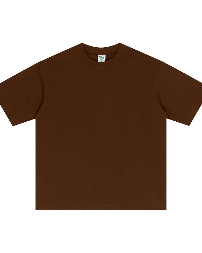 Street Long-staple Cotton Solid Color Short Sleeve