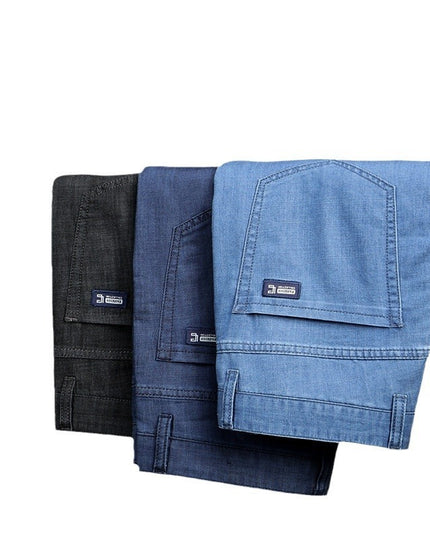 High-end Lyocell Jeans Men's Thin Straight
