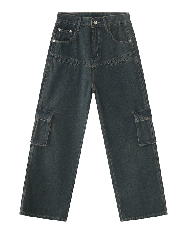 Men's Multi-pocket American Washed Jeans