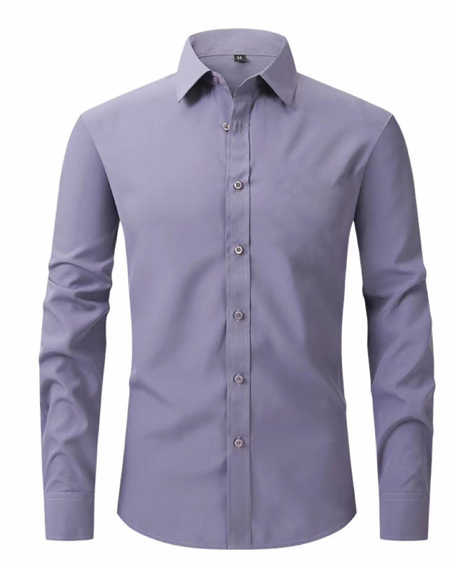 Plus Size Full Elastic Force Shirt Men's Long Sleeve
