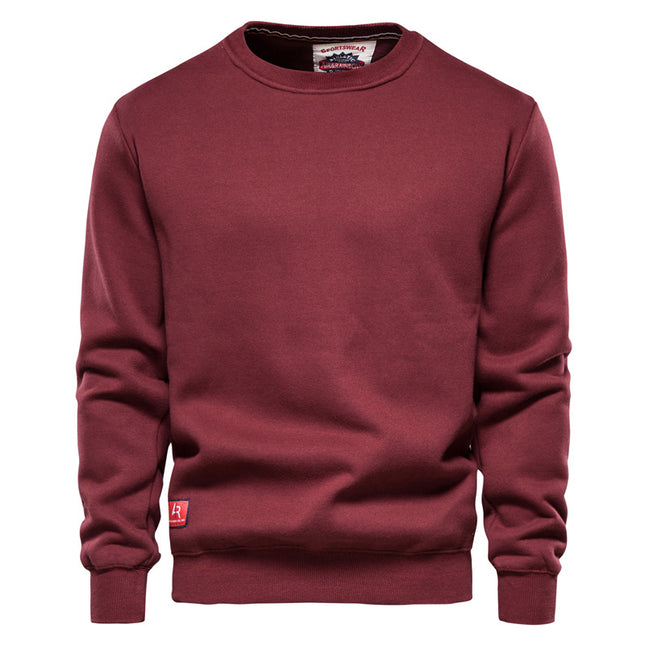 Men's Solid Color Pullover Sports Round Neck Bottoming Shirt Sweater