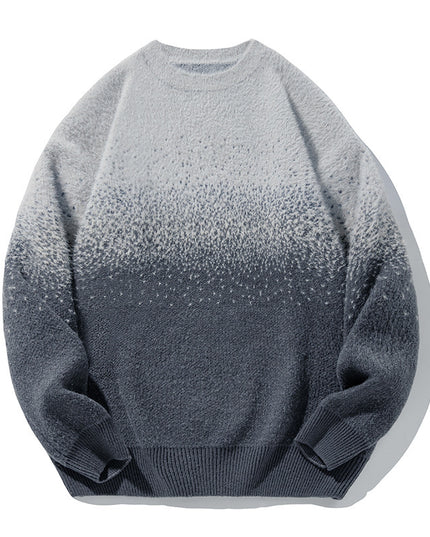 Artificial Mink Plush Gradient Design Sweater Thermal Head Cover Knitwear