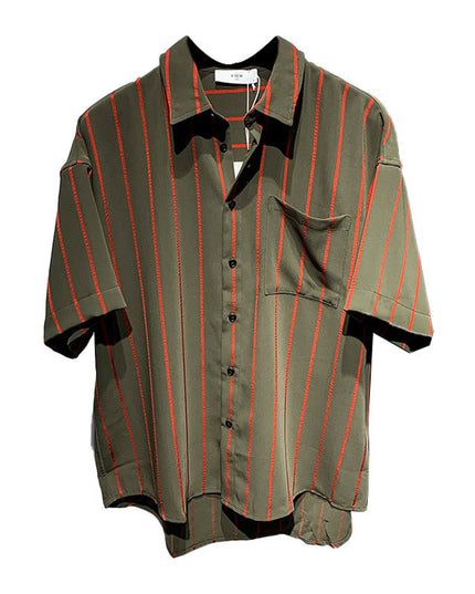Men's Loose Comfortable Striped Short-sleeved Shirt