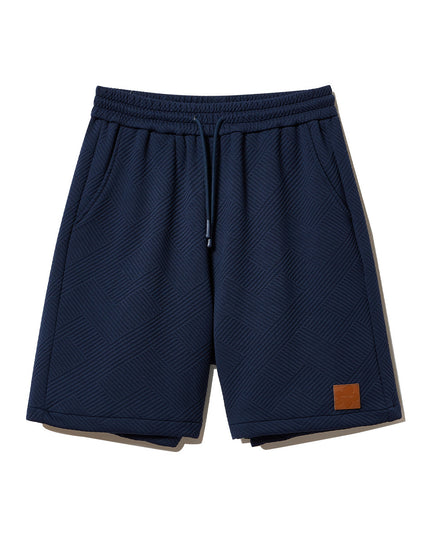 Men's Diagonal Texture Casual Short Sleeved Shorts Set