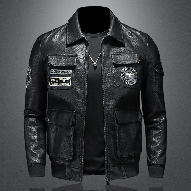 Autumn And Winter New Men's Coat Casual Leather Clothing Slim Fit