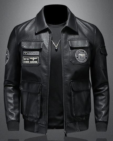 Autumn And Winter New Men's Coat Casual Leather Clothing Slim Fit
