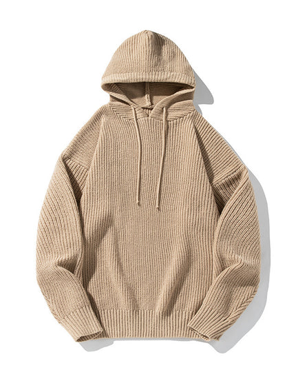 Japanese Loose Solid Color Hooded Sweater Idle Style Adjustable