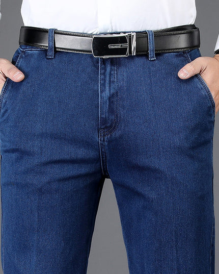 Spring High Stretch Jeans Men's Loose Straight