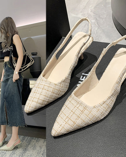 Stiletto Heel Pointed Toe Toe Cap Slingback Sandals Women's Spring And Summer New