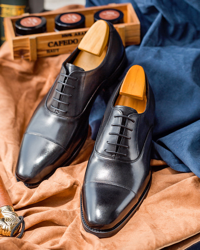Hanmce Oxford Shoes Fashion Genuine Leather Breathable