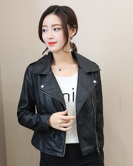 Women's Leather Coat Women's Short Korean Style