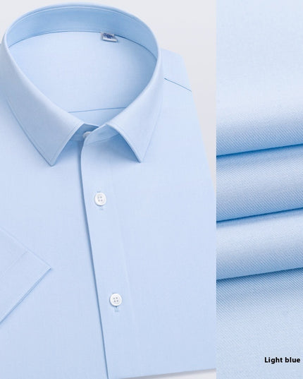 Men's Long-sleeved Mulberry Silk Non-ironing Business Clothing Micro-elastic Casual Shirt