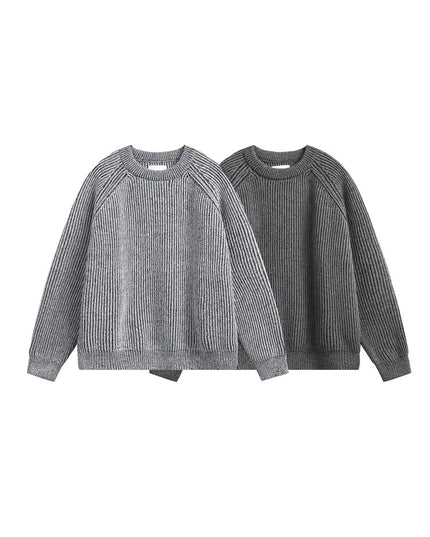 Retro Brocade Men’s Round Neck Sweater – Vintage Printed Pullover Knitwear