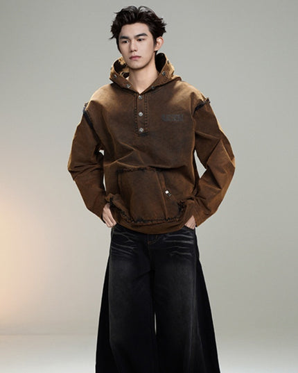 Spring New American Retro Heavy Industry Hooded Jacket