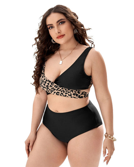 Bikini Split Push Up Chest Cross Two Tone