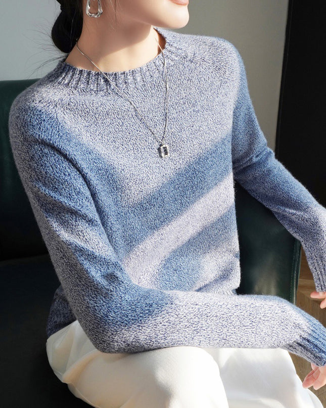 Seven-pin Thickened Skin-friendly Velvet Flower Yarn Sweater Classic Round Neck