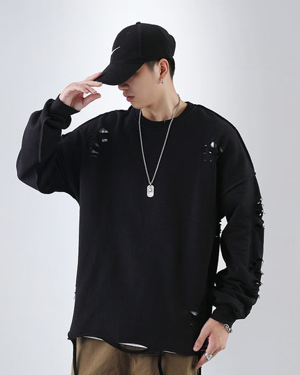 Trendy High Street Ripped Loose Sweater Men