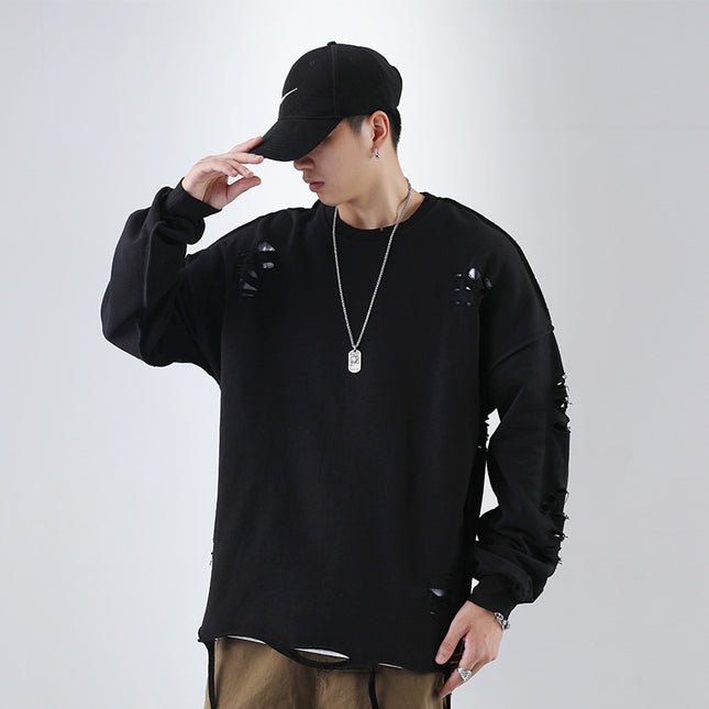 Trendy High Street Ripped Loose Sweater Men