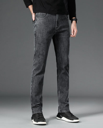 Men's Loose Straight Business Pants Winter Thick Style Trousers