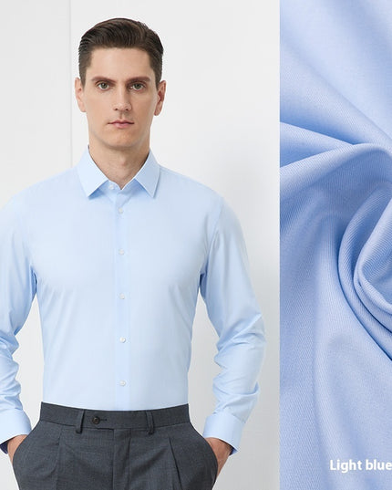 Men's Long-sleeved Mulberry Silk Non-ironing Business Clothing Micro-elastic Casual Shirt