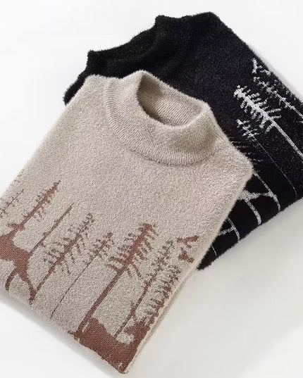 Autumn And Winter Half Turtleneck Sweater Men's Korean Style