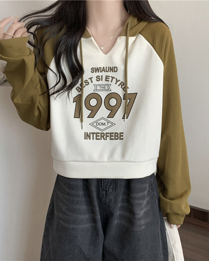 Loose Slimming Thin All-matching Hooded Top