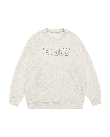 Retro Alphabet Embroidered Crew Neck Sweater
