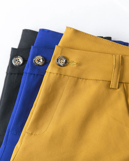 Blue Suit Pants Spring Women's High Waist Career Figure Flattering Drape Skinny Pants