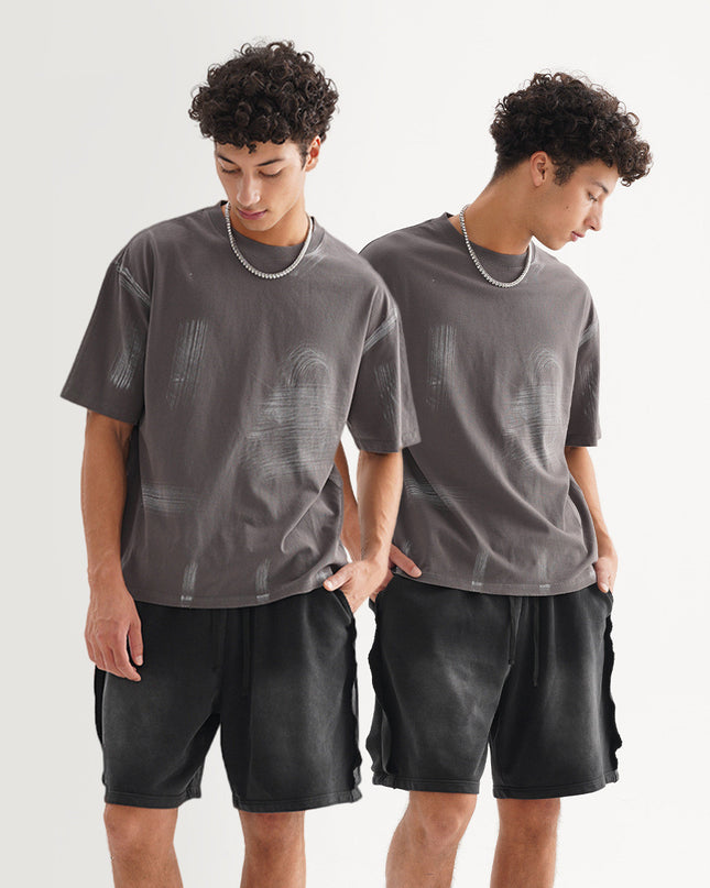 Washed-out Vintage Loose Cotton Fashion Men's T-shirt