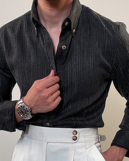 Spring Long Sleeve Shirt Male British Business Dress