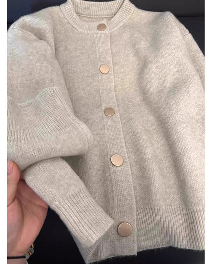 Button Knitted Cardigan Women's Sweater Korean Style Loose Soft Glutinous