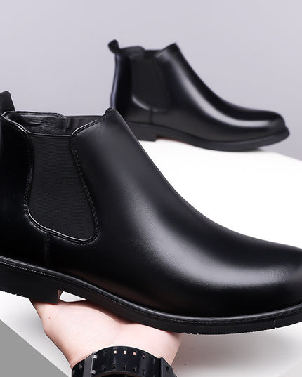 Autumn And Winter Fleece-lined Martin Boots Men's Shoes Cross-border Amazon Wear-resistant Worker Boot Rubber Outdoor Mountaineering Plus Size 38-4