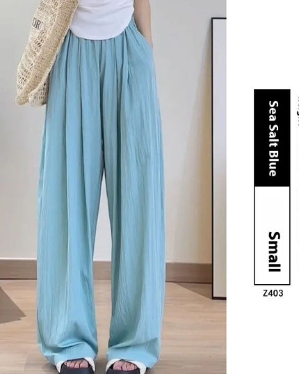 Loose Drape Casual Straight-leg Thin Ice Silk Wide-leg Pants