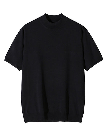 Half Turtleneck Knitted T-shirt