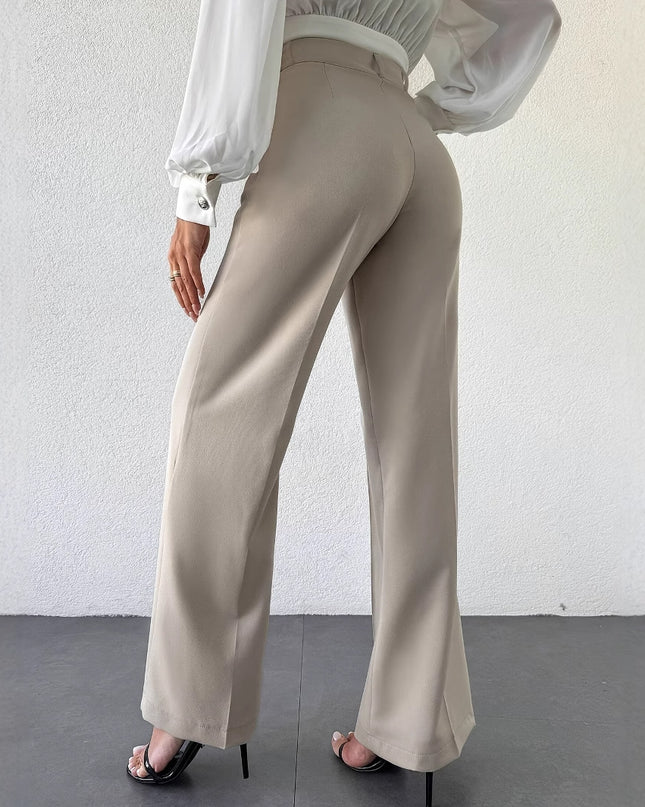Temperament High Waist Slimming And Straight Casual Trousers