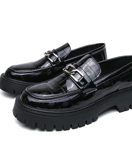 Men's Youth British Style Platform Big Head Workwear Leather Shoes