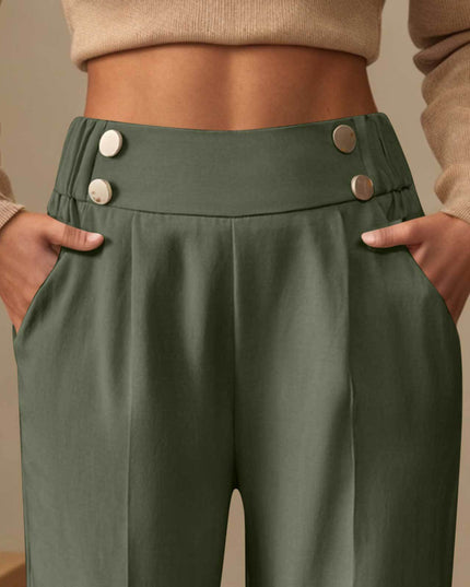 Draping Mop Casual Pants High Waist