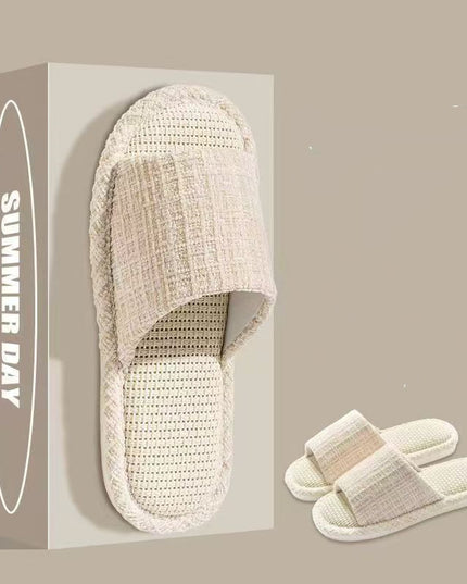 Indoor Summer Sweat Absorbing Cotton And Linen Slippers