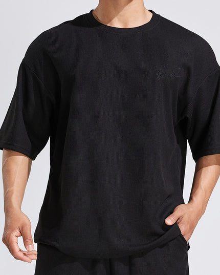 Sports American Fashion Men's Waffle Short Sleeve