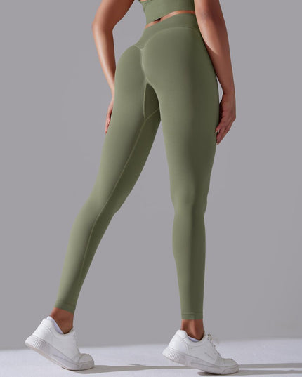Women's Seamless Knitted Solid Color High Waist Tight Pants
