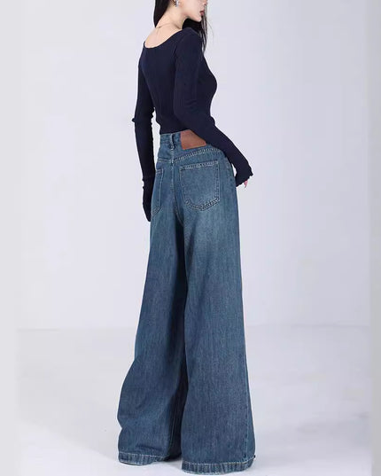 Women's Loose Jeans Straight Mopping Pants