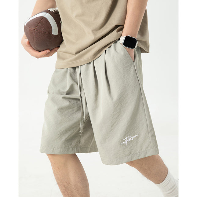 Textured Pleated Casual Shorts