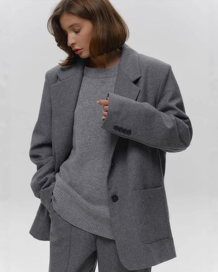 Loose And Warm Simple Pullover Solid Color Knitted Sweater